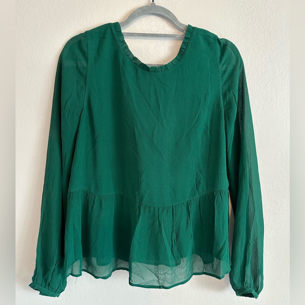 Sezane Sabina Blouse Vert - Size 38 - Silk